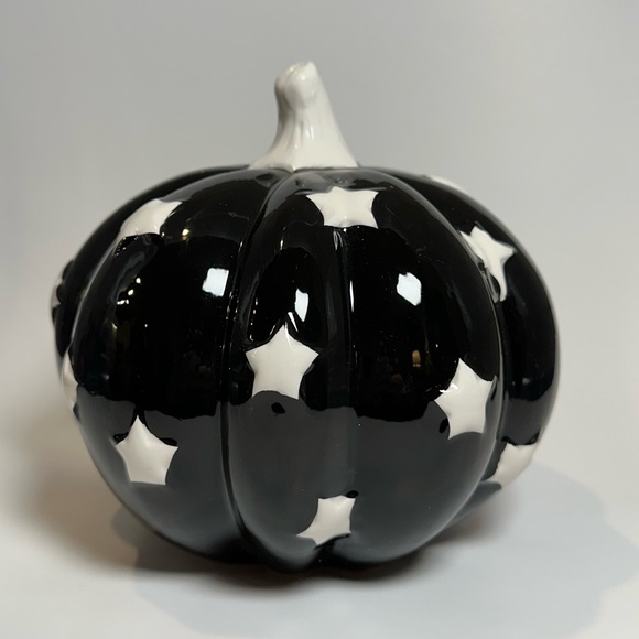 Other - Black and White Ceramic Pumpkin Decor